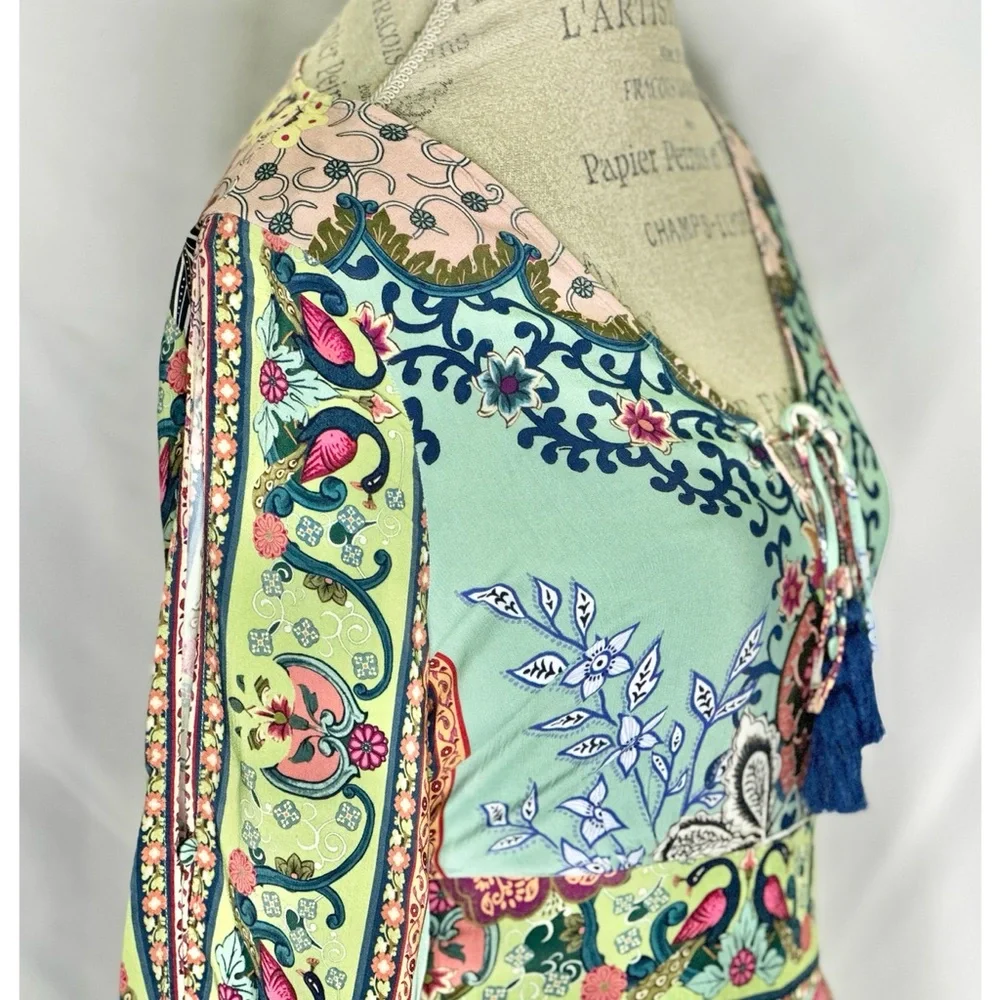 Farm Rio for Anthropologie Bohemian Caversham Floral Print Romper - Picture 10 of 12